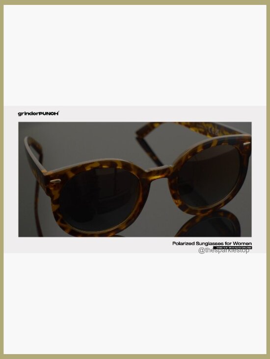 Round Polarized Sunglasses, Plastic Frame, Oversized Retro Style main image 4